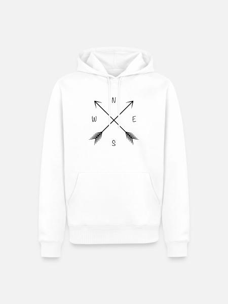 north east south west - Men’s Premium Organic Hoodie - white
