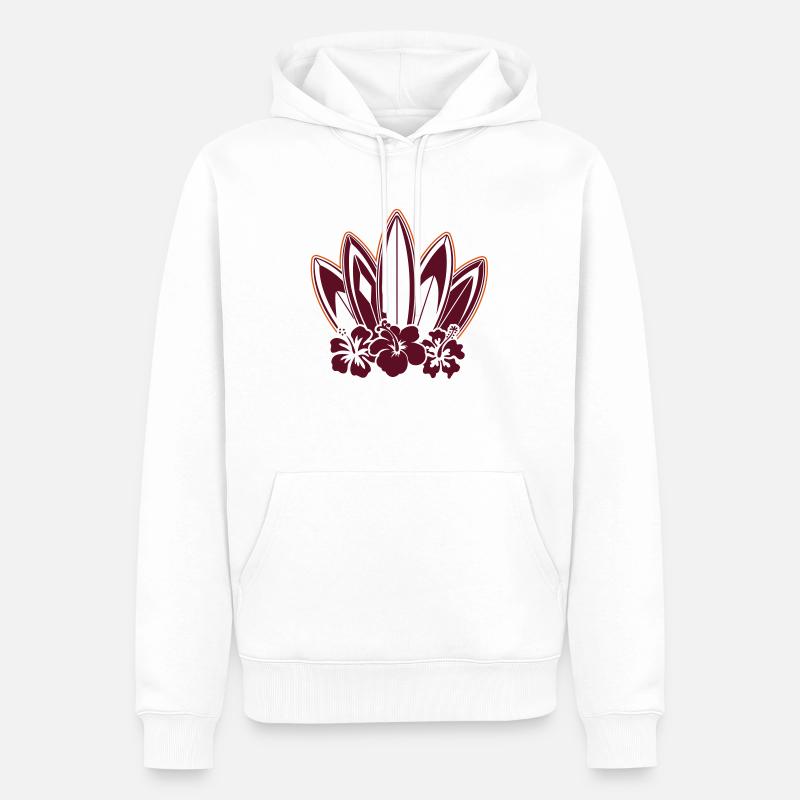 Planches de surf - Sweat à capuche Premium bio Homme - blanc