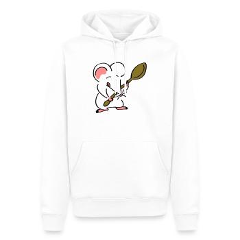 Kochmaus - Männer Premium Bio Hoodie - Weiß - Vorne - Nico (187cm)