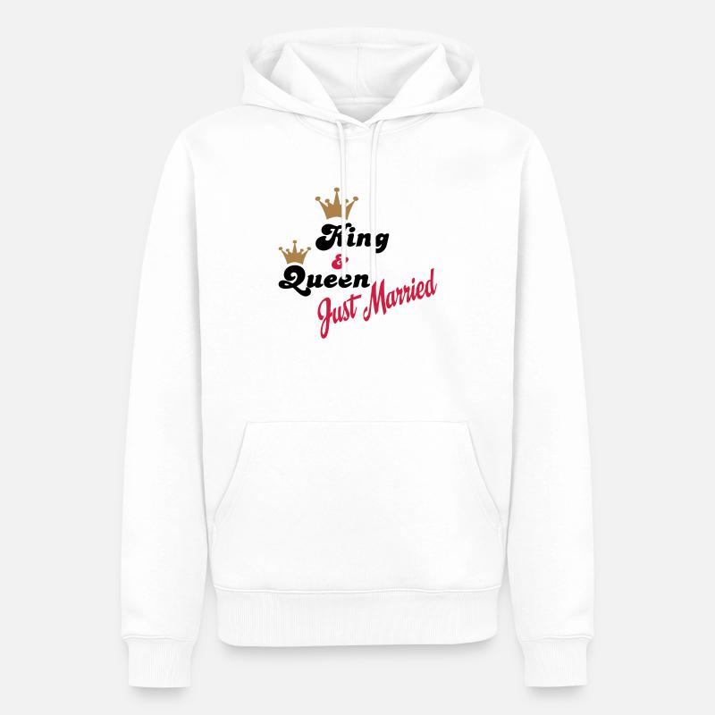 hochzeit - Männer Premium Bio Hoodie - Weiß