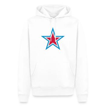 Etoile bleu blanc rouge - Sweat à capuche Premium bio Homme - blanc - Devant - Nico (187cm)