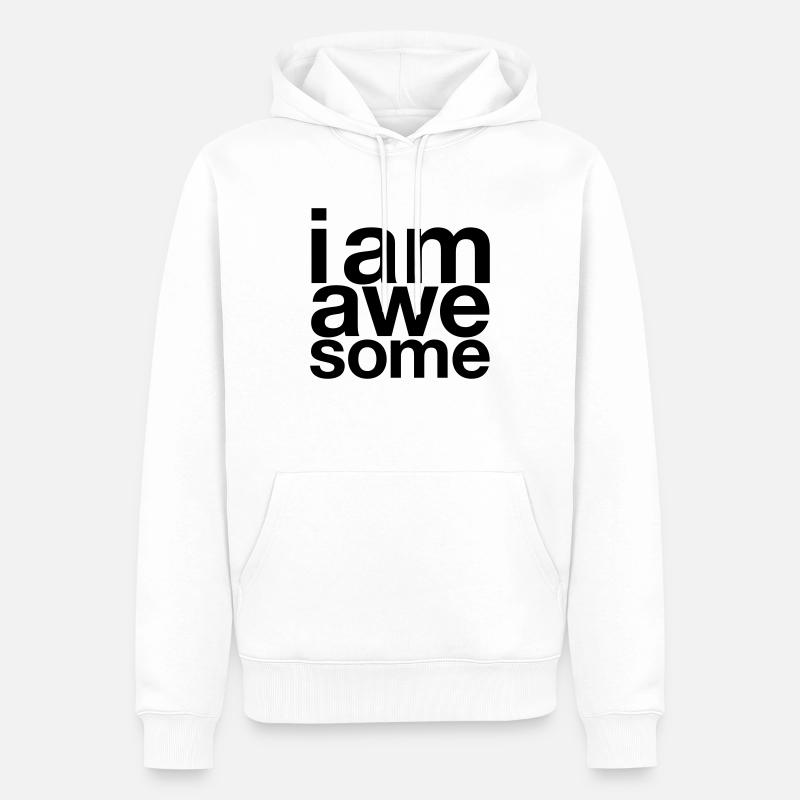 I AM Awesome - Männer Premium Bio Hoodie - Weiß