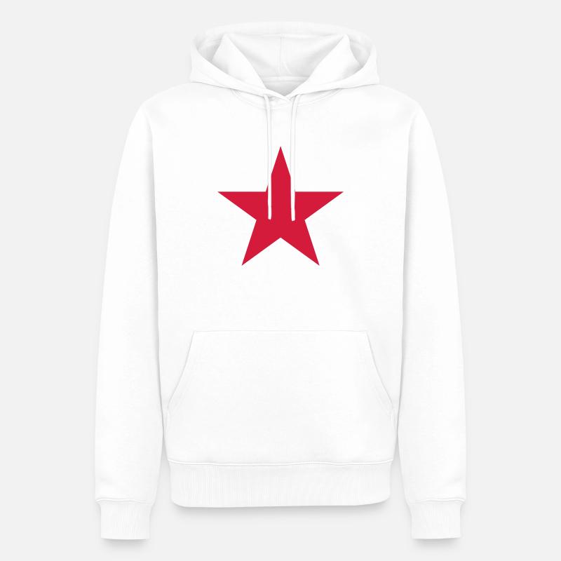 Stern - Männer Premium Bio Hoodie - Weiß