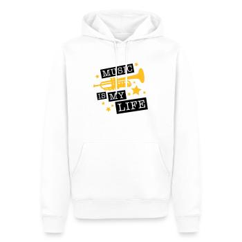 trompete_music_is_life_ge2 - Sweat à capuche Premium bio Homme - blanc - Devant - Nico (187cm)