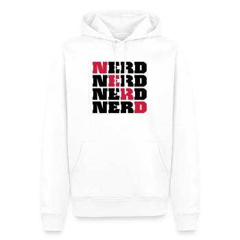 Nerd - Herre Premium økologisk hoodie - hvid - Foran - Nico (187cm)