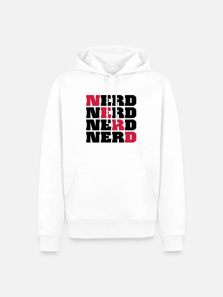 Nerd - Sweat à capuche Premium bio Homme - blanc