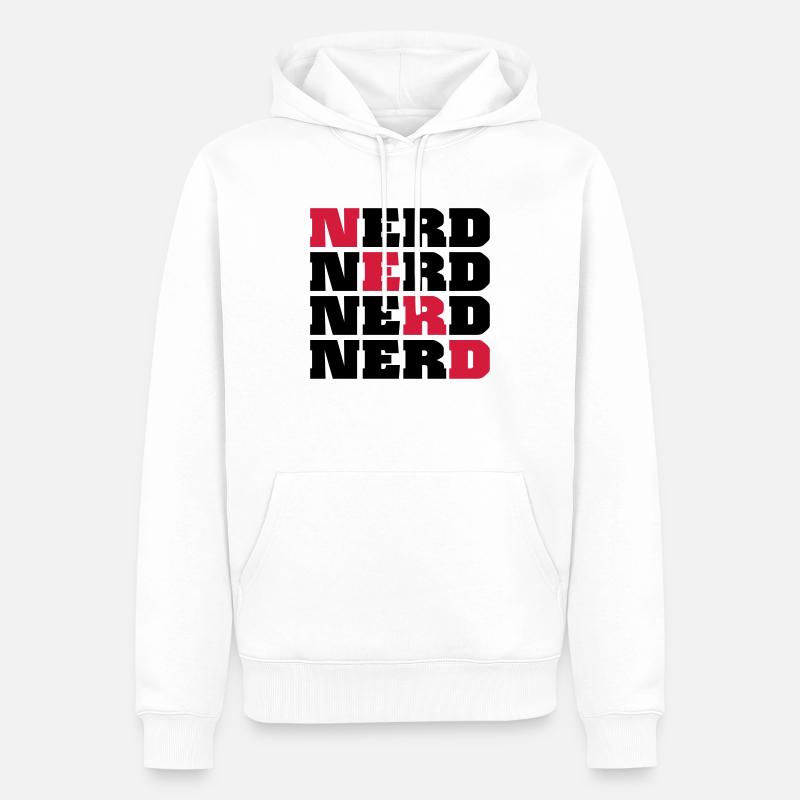 Nerd - Sweat à capuche Premium bio Homme - blanc