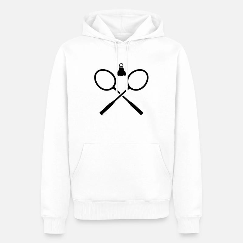 Badminton - Sweat à capuche Premium bio Homme - blanc