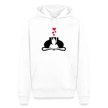Rat - Sweat à capuche Premium bio Homme - blanc - Devant - Nico (187cm)
