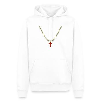 Kreuz Kette - Männer Premium Bio Hoodie - Weiß - Vorne - Nico (187cm)