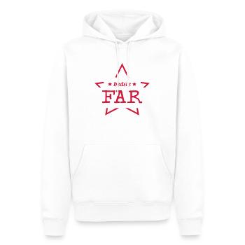 Far / fars dag / familj / Papa / pappa / bursdag - Sweat à capuche Premium bio Homme - blanc - Devant - Nico (187cm)