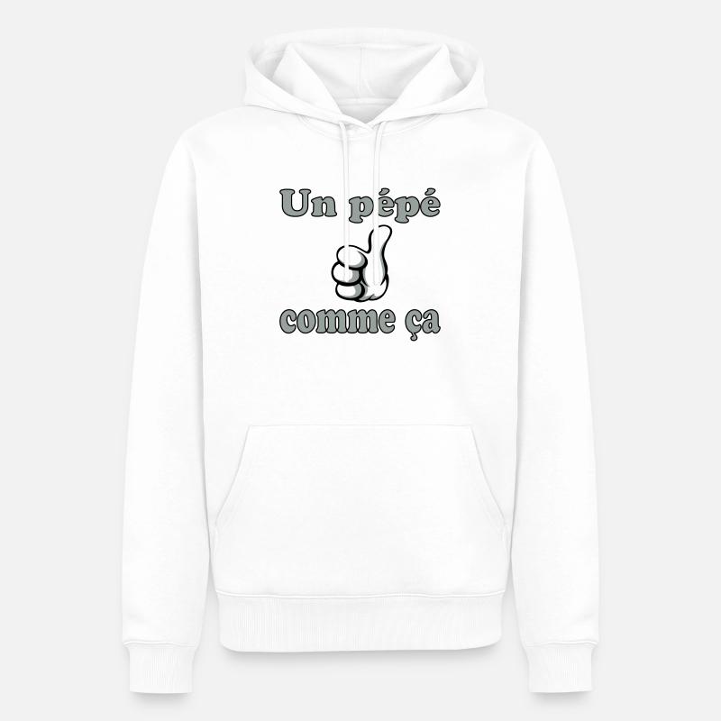 Un pépé comme ça - Männer Premium Bio Hoodie - Weiß