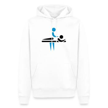 Physiothérapeute - Sweat à capuche Premium bio Homme - blanc - Devant - Nico (187cm)