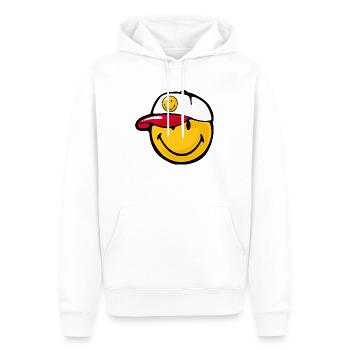 Smiley Baseball Pitcher - Men’s Premium Organic Hoodie - white - Front - Nico (187cm)