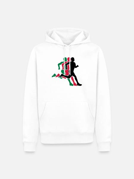 running - Men’s Premium Organic Hoodie - white