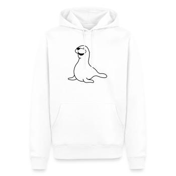 seehund_01 - Sweat à capuche Premium bio Homme - blanc - Devant - Nico (187cm)