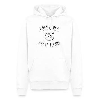 Flemme Paresse Paresseux Fainéant Dormir - Sweat à capuche Premium bio Homme - blanc - Devant - Nico (187cm)