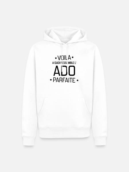 adolescent / enfant / ado / adolescente - Sweat à capuche Premium bio Homme - blanc