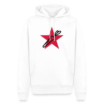 végétarien / végétarienne / végétarisme / vegan - Sweat à capuche Premium bio Homme - blanc - Devant - Nico (187cm)