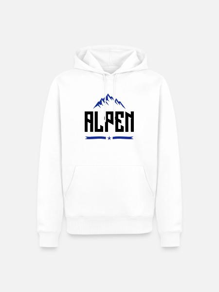 alpen design - Männer Premium Bio Hoodie - Weiß