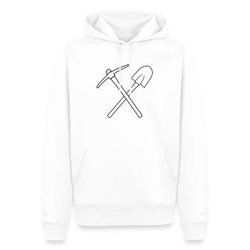 duo kreuz 2 schaufel graben schaufeln pickaxe spit - Männer Premium Bio Hoodie - Weiß - Vorne - Nico (187cm)