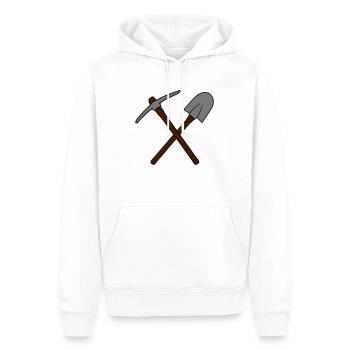 duo kreuz 2 schaufel graben schaufeln pickaxe spit - Männer Premium Bio Hoodie - Weiß - Vorne - Nico (187cm)