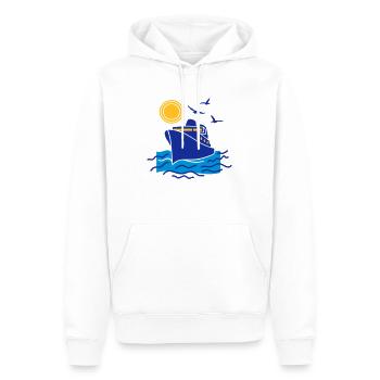 cruise sea ship sailing - Men’s Premium Organic Hoodie - white - Front - Nico (187cm)