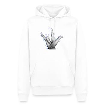 LOVE YOU Blau - Männer Premium Bio Hoodie - Weiß - Vorne - Nico (187cm)