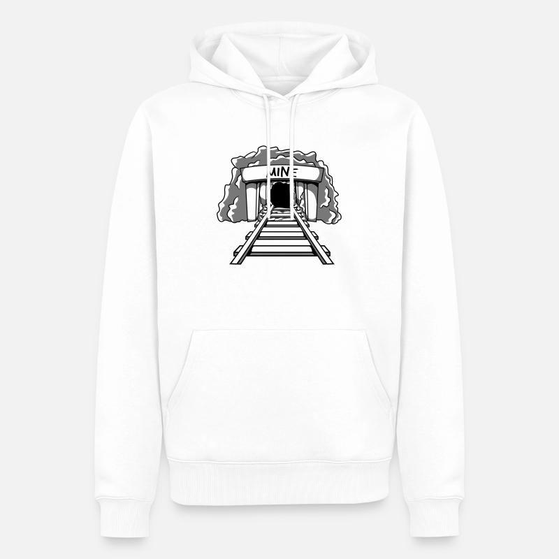Bergbau Mine Eingang - Männer Premium Bio Hoodie - Weiß
