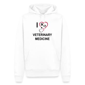 Ich liebe Tiermedizin - Männer Premium Bio Hoodie - Weiß - Vorne - Nico (187cm)