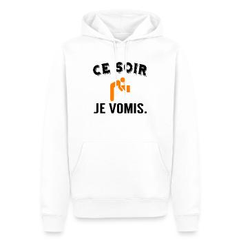 ce soir je vomis - Sweat à capuche Premium bio Homme - blanc - Devant - Nico (187cm)