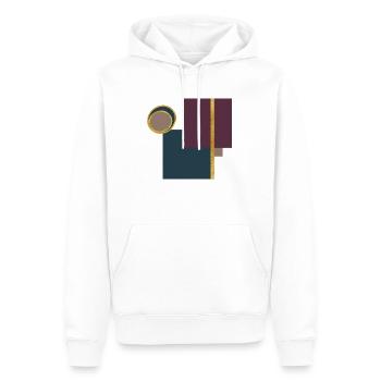 Geometric Artwork with Squares, Circles and Gold - Männer Premium Bio Hoodie - Weiß - Vorne - Nico (187cm)