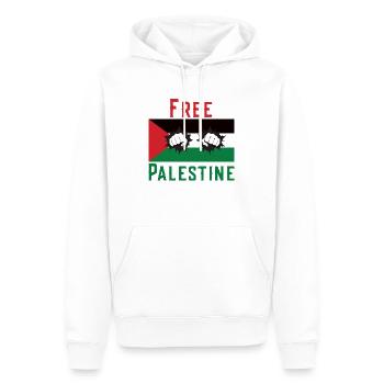 Free Palestine - Männer Premium Bio Hoodie - Weiß - Vorne - Nico (187cm)