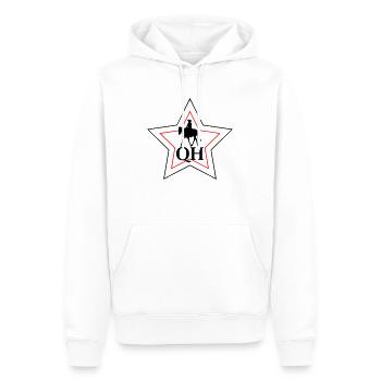 Westernreiter im Jog QH im Stern - Männer Premium Bio Hoodie - Weiß - Vorne - Nico (187cm)