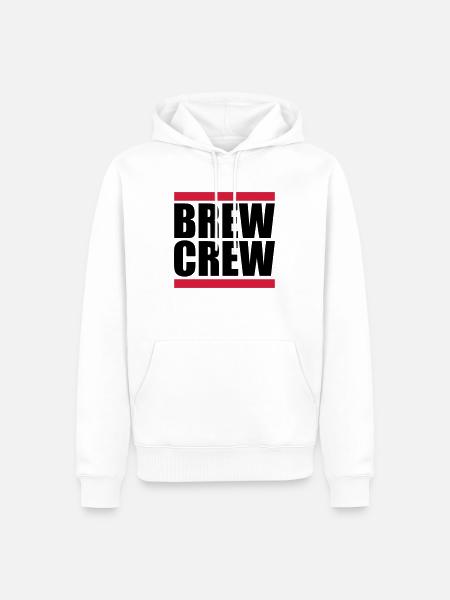 Brew Crew Beam Spell - Men’s Premium Organic Hoodie - white