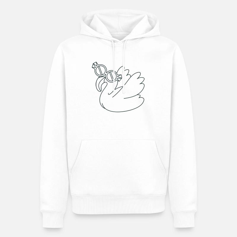 Flamingo mit kühler Brille - Männer Premium Bio Hoodie - Weiß