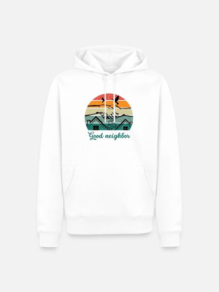 Good neighbor BW - Men’s Premium Organic Hoodie - white