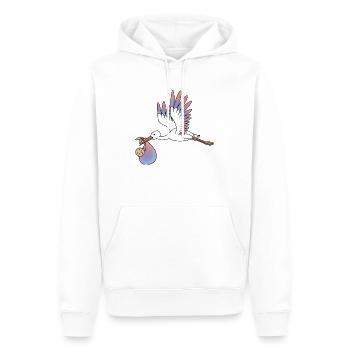 Cigogne - Sweat à capuche Premium bio Homme - blanc - Devant - Nico (187cm)