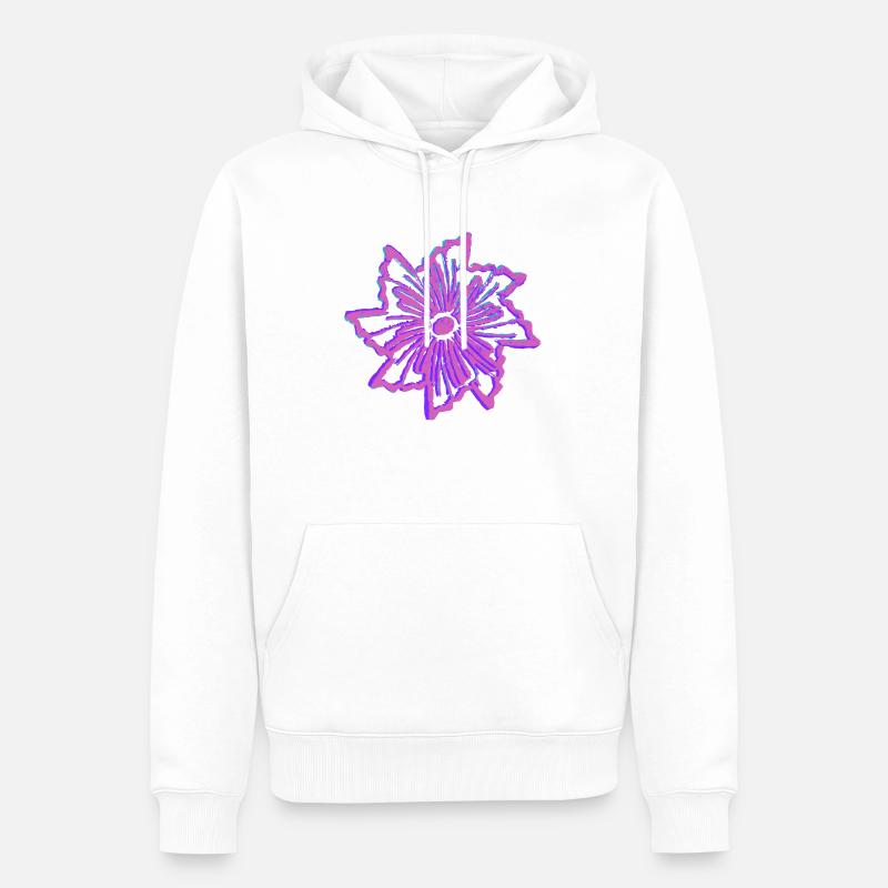 Fleur - Sweat à capuche Premium bio Homme - blanc