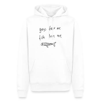 Guys fear me. Fish love me. - Männer Premium Bio Hoodie - Weiß - Vorne - Nico (187cm)