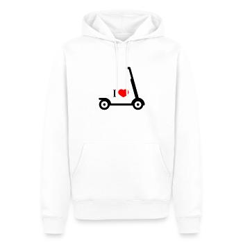 I LOVE E-SCOOTER - Männer Premium Bio Hoodie - Weiß - Vorne - Nico (187cm)