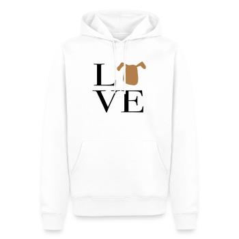 Ich liebe Hunde - Männer Premium Bio Hoodie - Weiß - Vorne - Nico (187cm)
