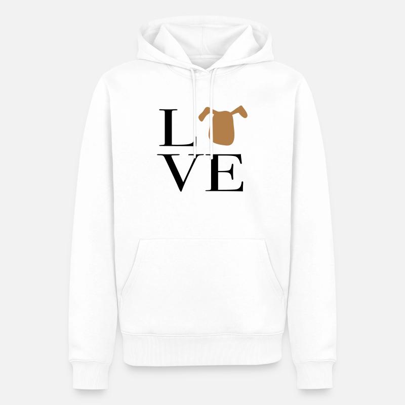 J’aime les chiens - Sweat à capuche Premium bio Homme - blanc