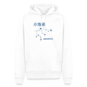 Signe du zodiaque du Verseau Constellation et signe du Verseau - Sweat à capuche Premium bio Homme - blanc - Devant - Nico (187cm)