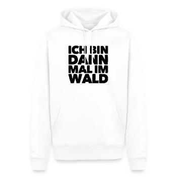 Ich bin dann mal im Wald - Männer Premium Bio Hoodie - Weiß - Vorne - Nico (187cm)
