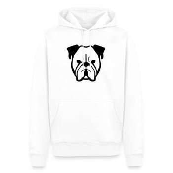 Bulldog Puppy Dog Pooch Vector 1 - Men’s Premium Organic Hoodie - white - Front - Nico (187cm)