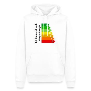 Energie sparen - Männer Premium Bio Hoodie - Weiß - Vorne - Nico (187cm)