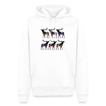 Hirsch - Männer Premium Bio Hoodie - Weiß - Vorne - Nico (187cm)