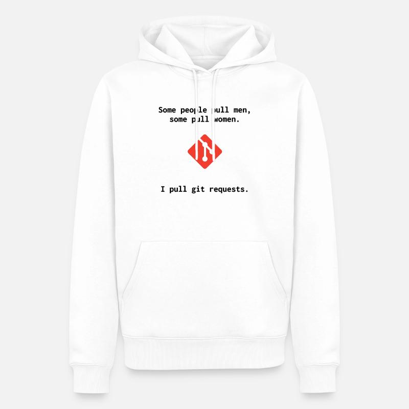 Git Witz - Pull Requests - Männer Premium Bio Hoodie - Weiß