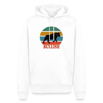 Retro Bull bullish - Männer Premium Bio Hoodie - Weiß - Vorne - Nico (187cm)